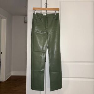 Green Faux Leather Pants — Wilfred (Aritzia)